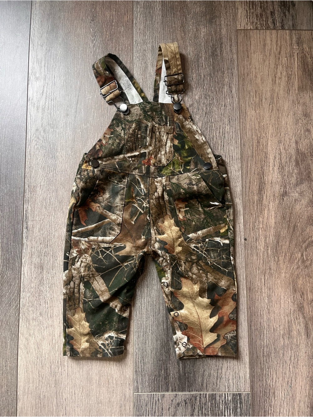 Kids Camouflage Overalls One-Piece - Green/Brown Camo